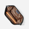 Wash bag horizon blue interior pocket detail with embossed AURA tab